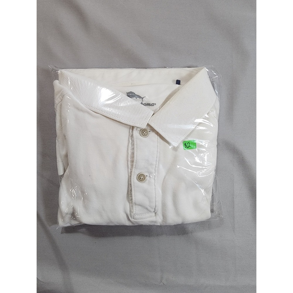 Tommy Bahama Mens XL White Pique Short Sleeve Polo Shirt Marlin Logo Casual - Picture 14 of 14